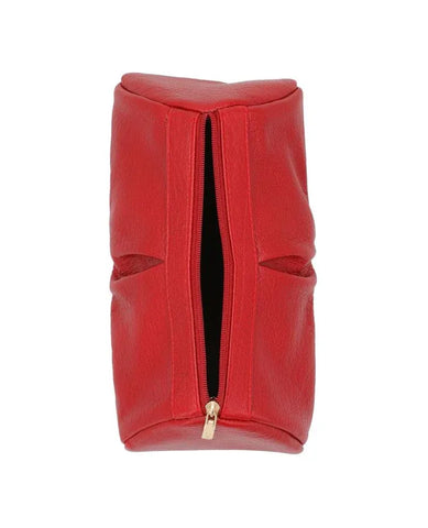 Faux Leather SFO Red Travel Pouch For Women