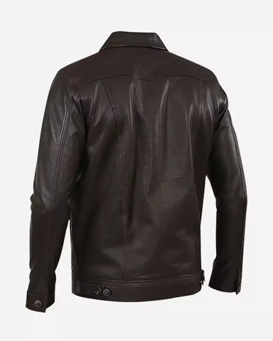 Genuine Leather Brown Jacket for Men