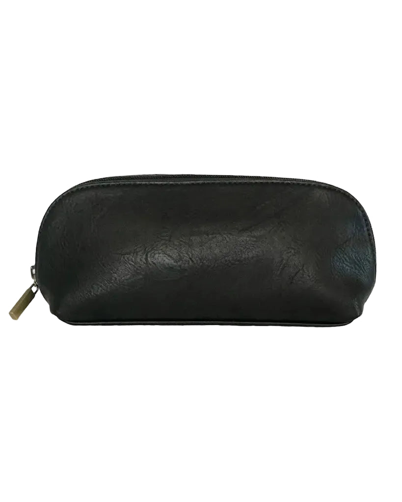 Genuine Leather Anora Vegan Black Makeup Brush Pouch