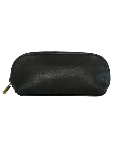 Genuine Leather Anora Vegan Black Makeup Brush Pouch