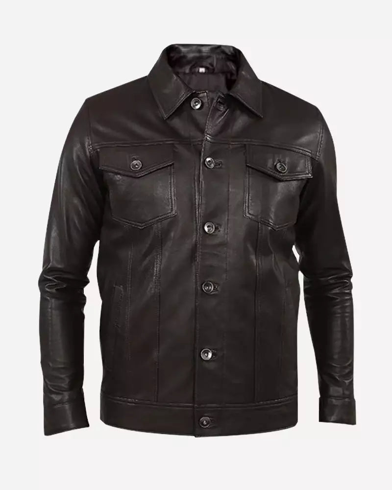 Genuine Leather Brown Jacket for Men