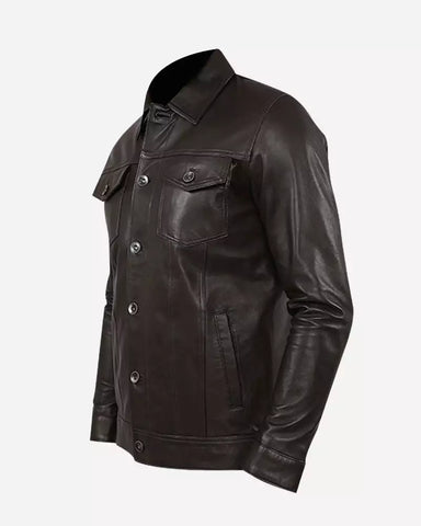 Genuine Leather Black Jacket For Mens