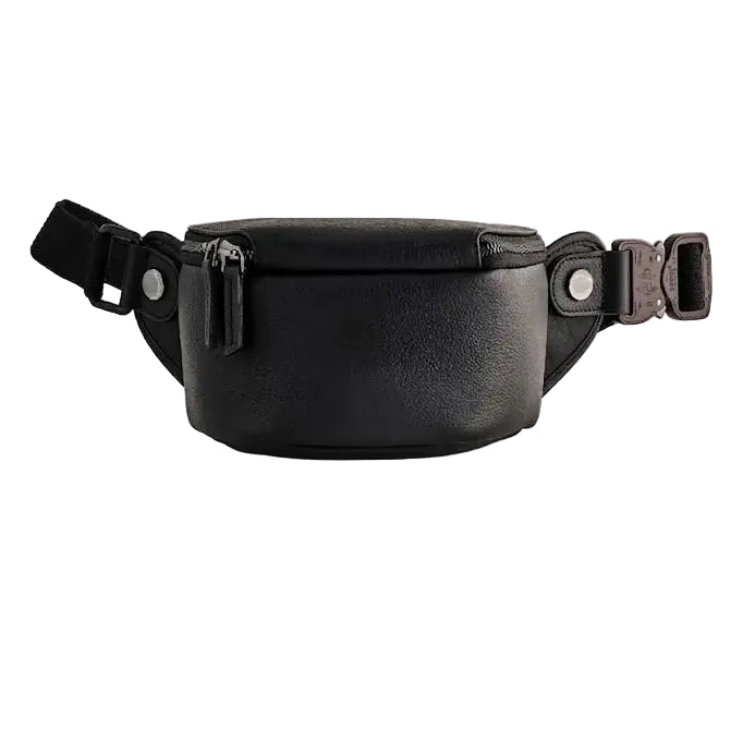 Genuine Leather Long Travel Sling Small Black Camera Bag