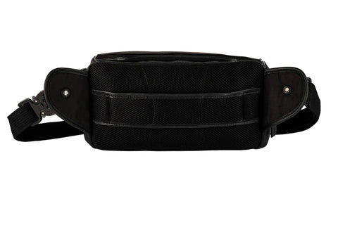 Genuine Leather Long Travel Sling Large Black Camera Bag