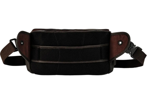 Genuine Leather Long Travel Sling Large Dark Brown Camera Bag