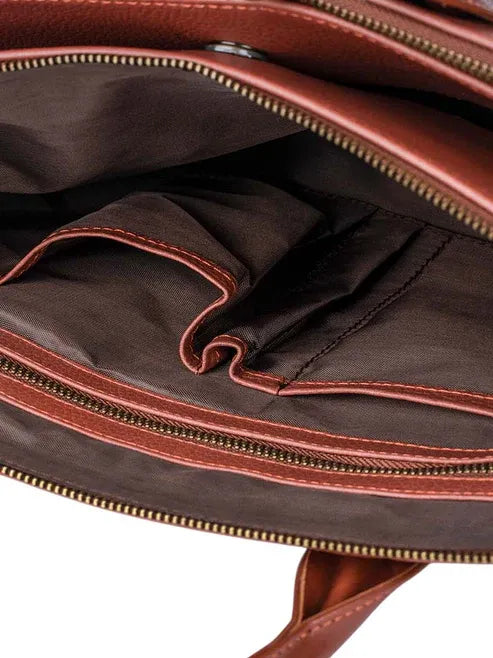 Genuine Leather Wall Street Brown Executive Bag