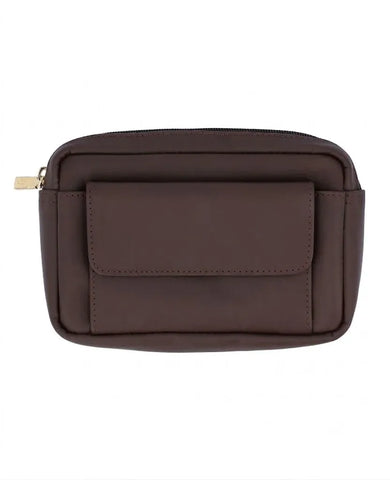 Genuine Leather Vintage Brown Belt Pouch For Unisex