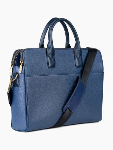 Genuine Leather Wall Street Blue Executive Bag
