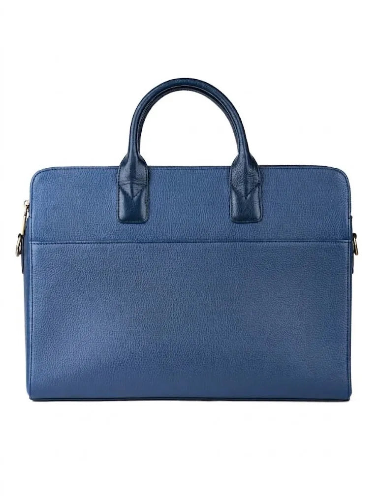 Genuine Leather Wall Street Blue Executive Bag