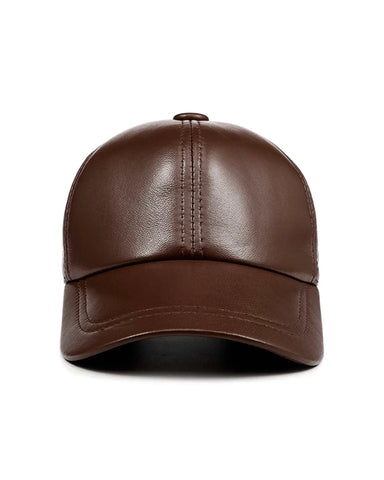 Genuine Sheep Leather Adjustable Baseball Brown Cap