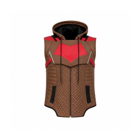 Gotham Knights Brown Hooded Vest