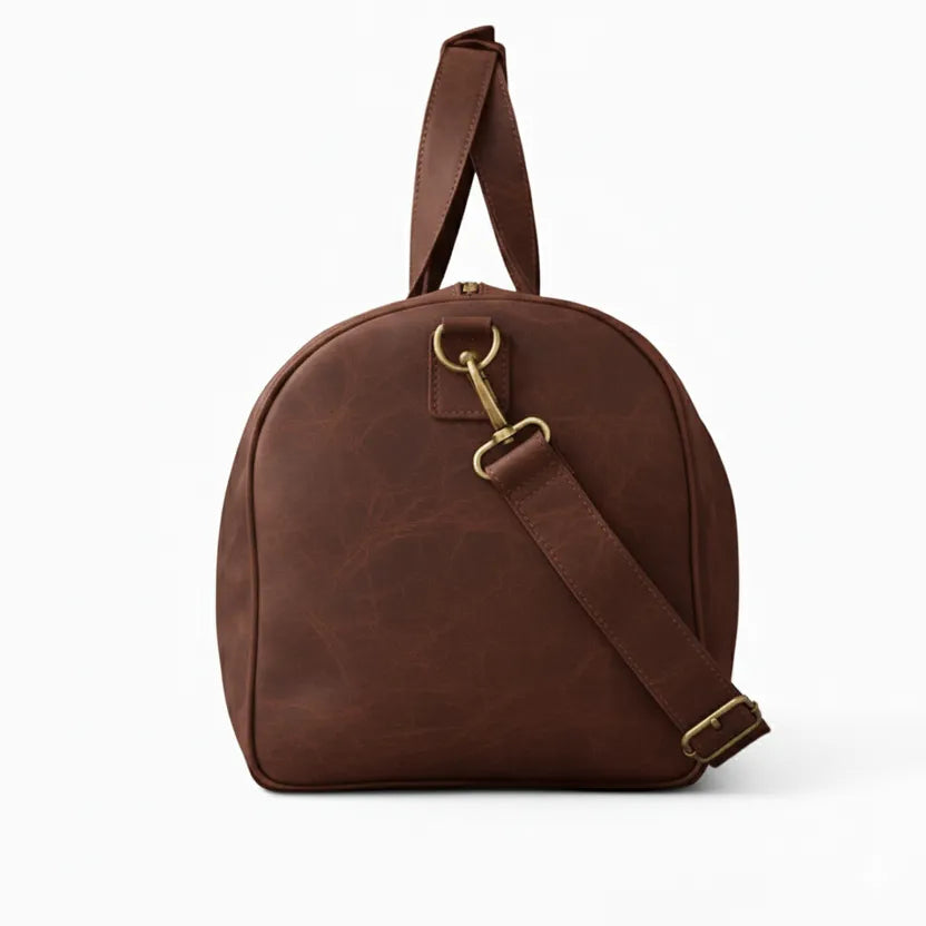 Premium Holdall Dark Brown Leather Duffel Bag