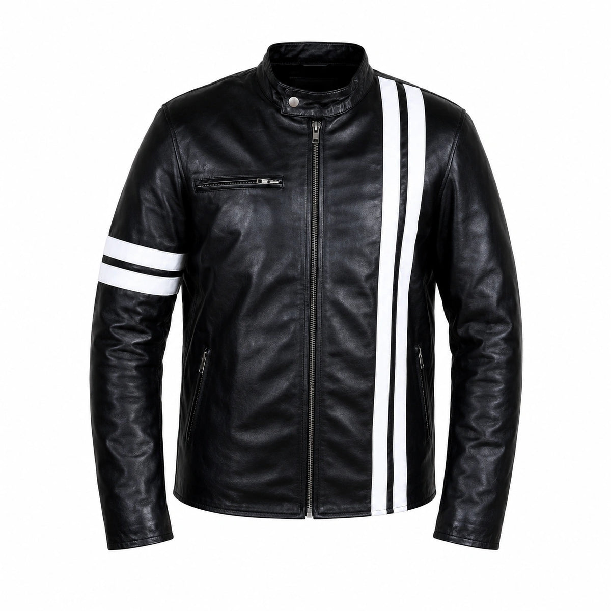 John Tanner Stripe Leather Jacket