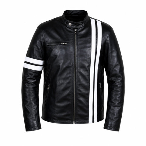 John Tanner Stripe Leather Jacket