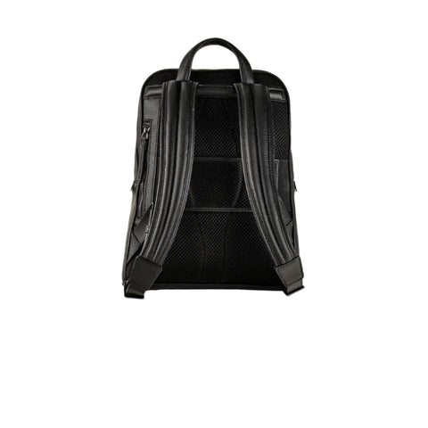 Premium Leather Long Travel Camera Black Backpack