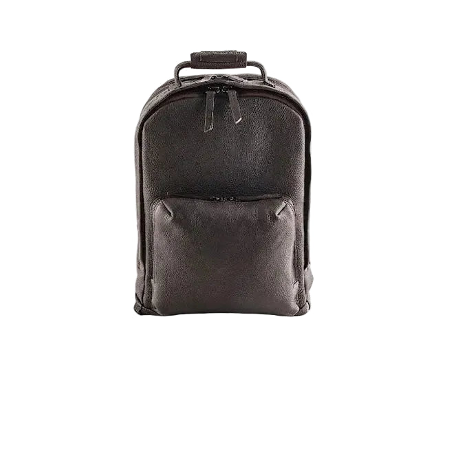 Premium Leather Long Travel Camera Brown Backpack