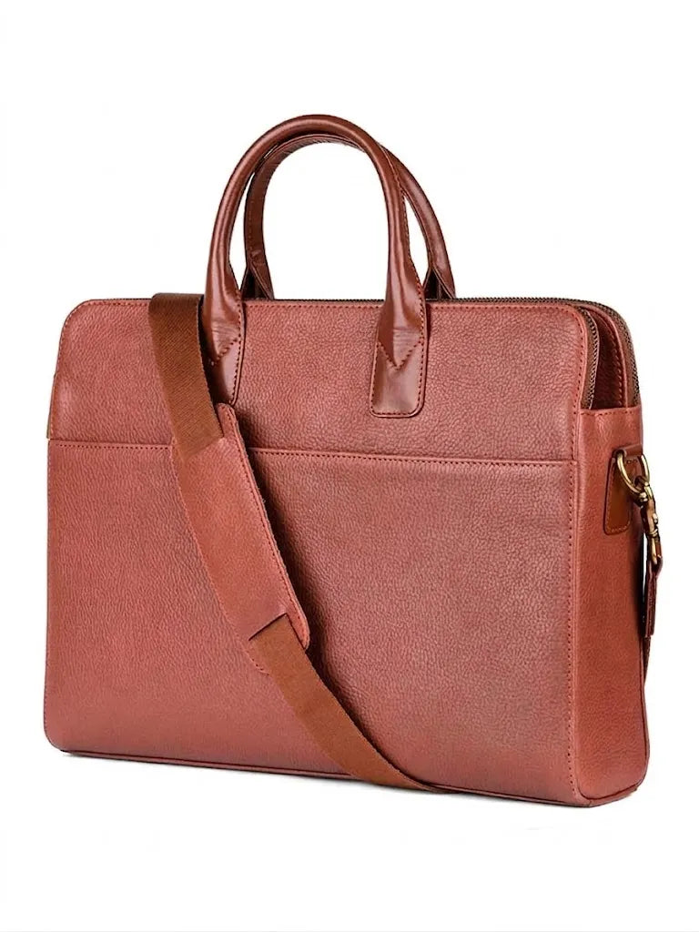 Genuine Leather Wall Street Brown Executive Bag