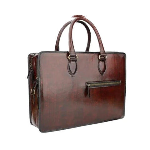 Maverick Modern Brown Leather Briefcase Bag