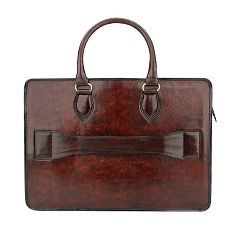 Maverick Modern Brown Leather Briefcase Bag
