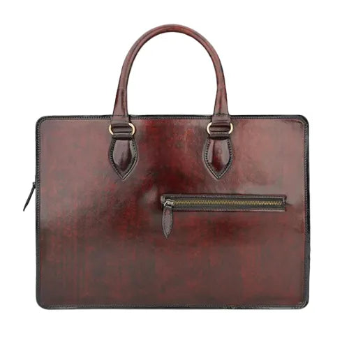 Maverick Modern Brown Leather Briefcase Bag