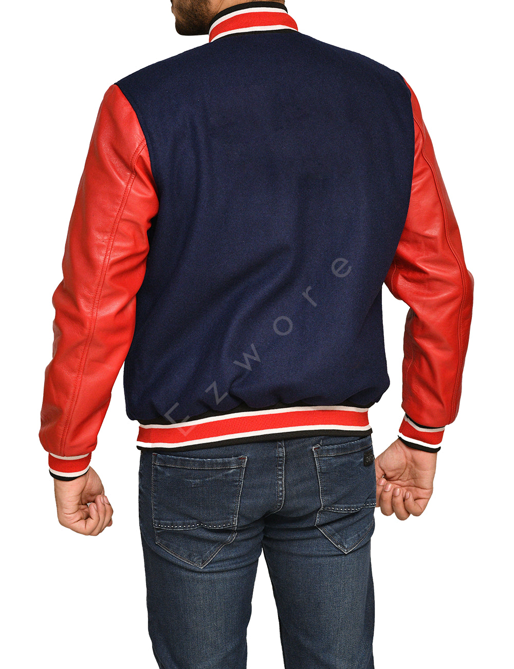 Mens Baseball Red and Blue Varsity Jacket