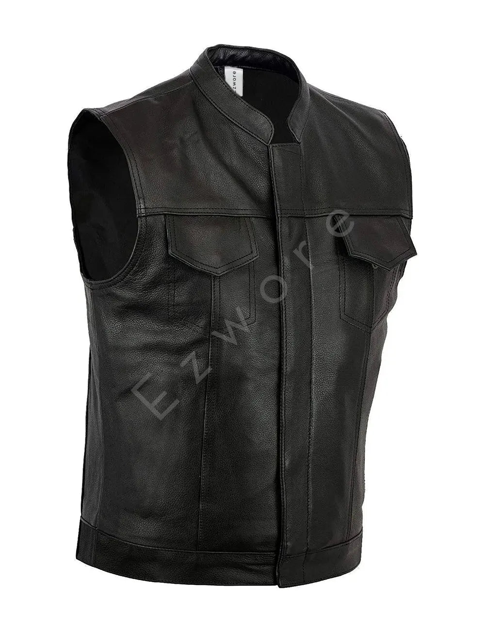 Men Black Revolver Motorcycle Vest