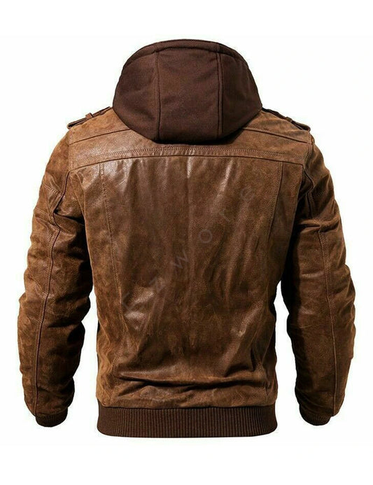 Men’s Brown Hooded Jacket