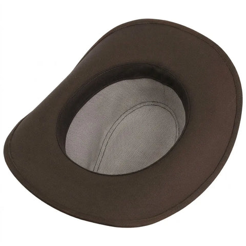 Mens Brown Leather Western Newton Hat
