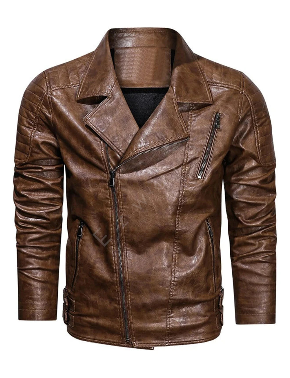 Men Casual Faux Motorcycle Leather Jacket
