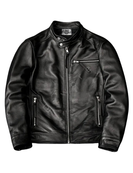 Men Spring Motorcycle Leather Jacket