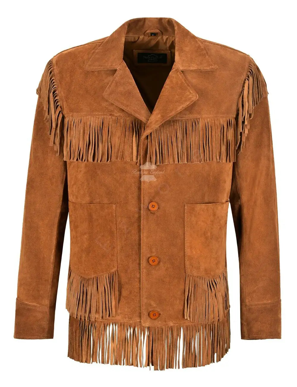 Men Western American Leather Fringed Jacket