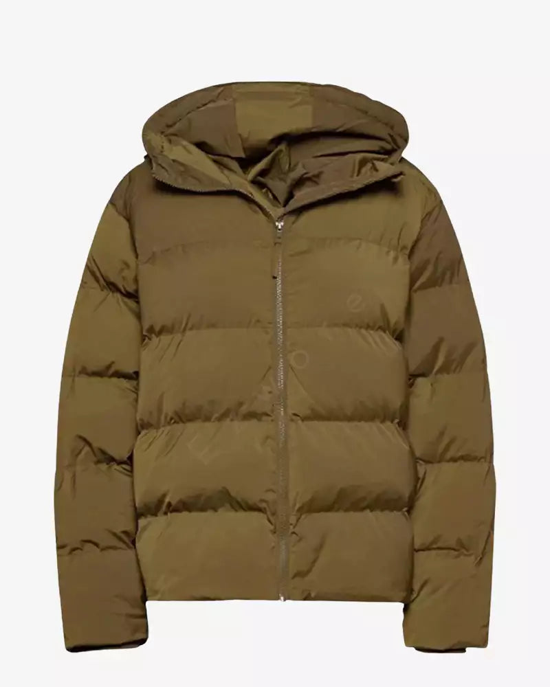 Men Brown Puffer Hooded Jacket