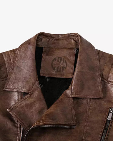 Men Casual Faux Motorcycle Leather Jacket