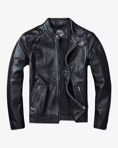 Men Leather Slim Fit Motorcycle Jacket