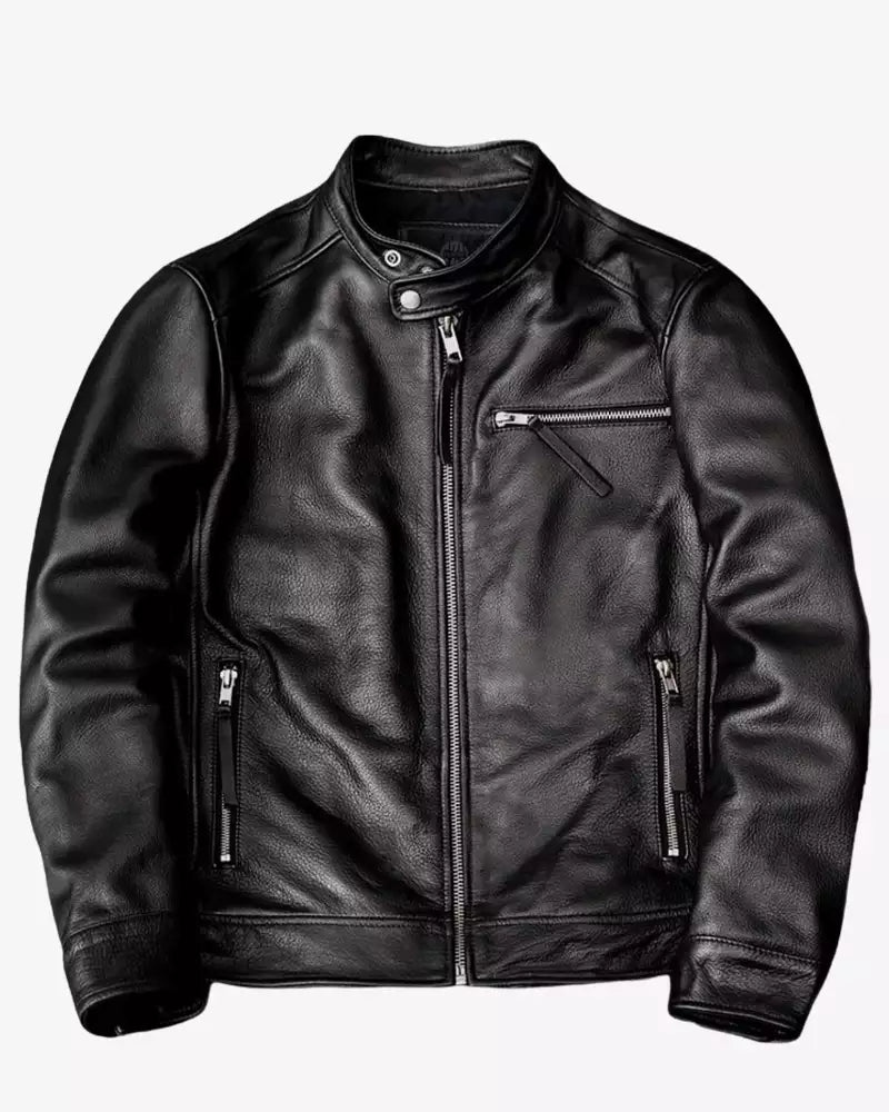 Men Spring Motorcycle Leather Jacket