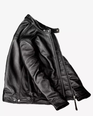 Men Spring Motorcycle Leather Jacket