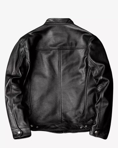 Men Spring Motorcycle Leather Jacket