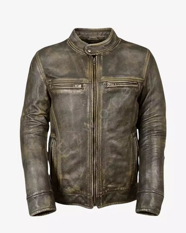 Men Stylish Genuine Biker Leather Jacket