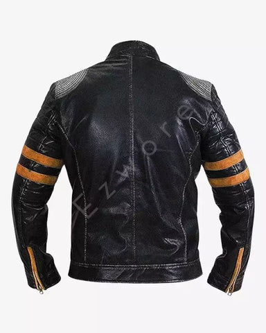 Men Vintage Cafe Racer Leather Jacket