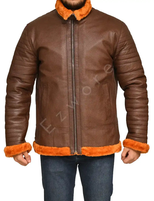 Men's B3 Brown Shearling Jacket