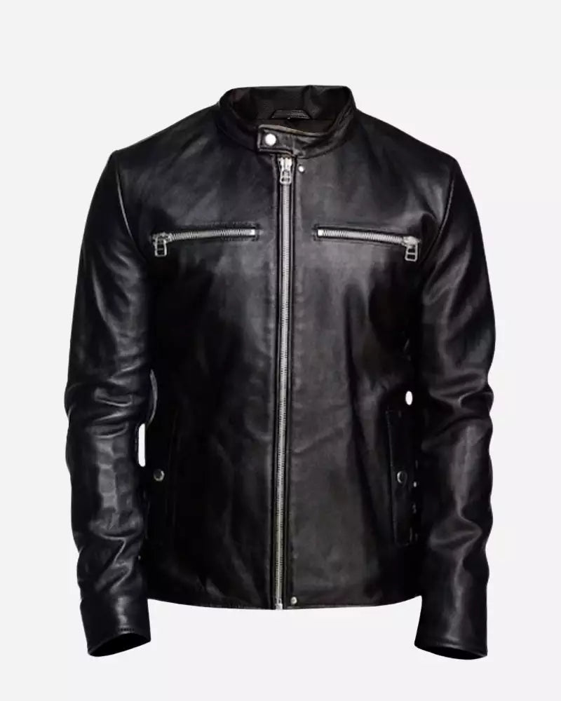 Men Black Detachable Hooded Jacket