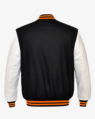 Mens Black and White Varsity Jacket