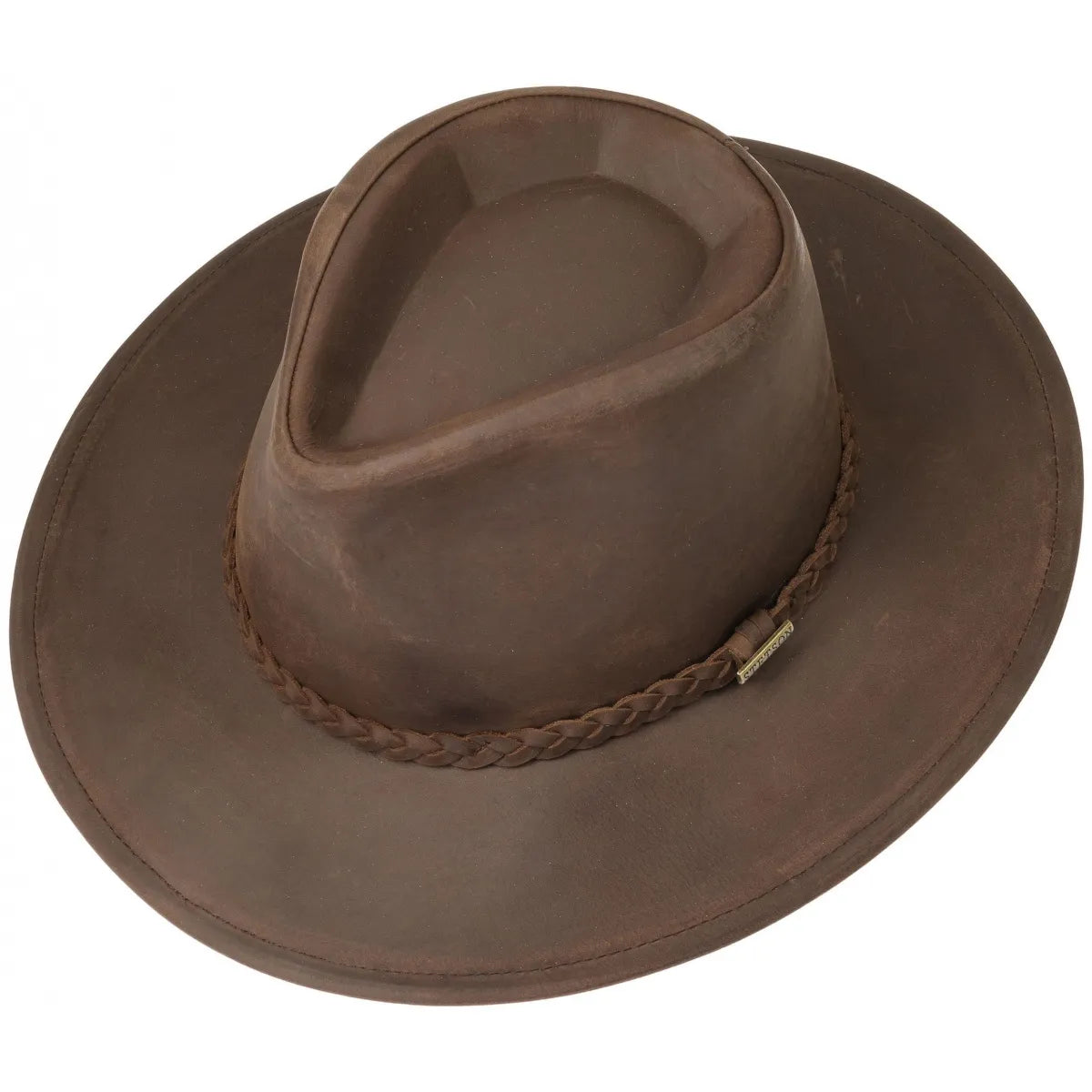 Mens Bomber Brown Annville Leather Hat