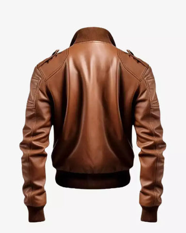 Men's Brown Bomber Leather Jacket