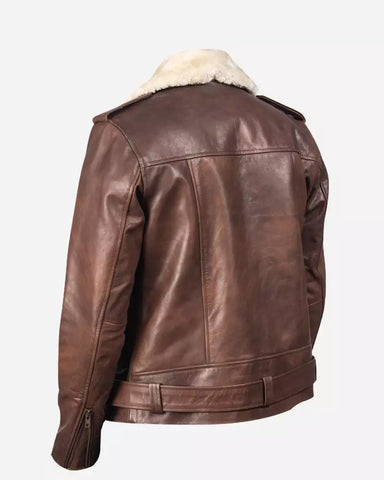 Mens Brown Winter Protection Motorcycle Jacket