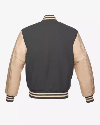 Men Grey Varsity Jacket