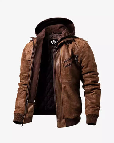 Men’s Brown Hooded Jacket