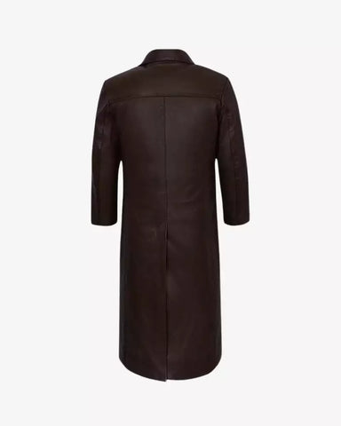 Mens Brown Wool Trench Coat