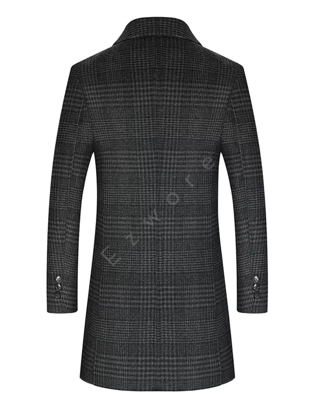 Mens Autumn and Winter Tartan Double-Sided Coat