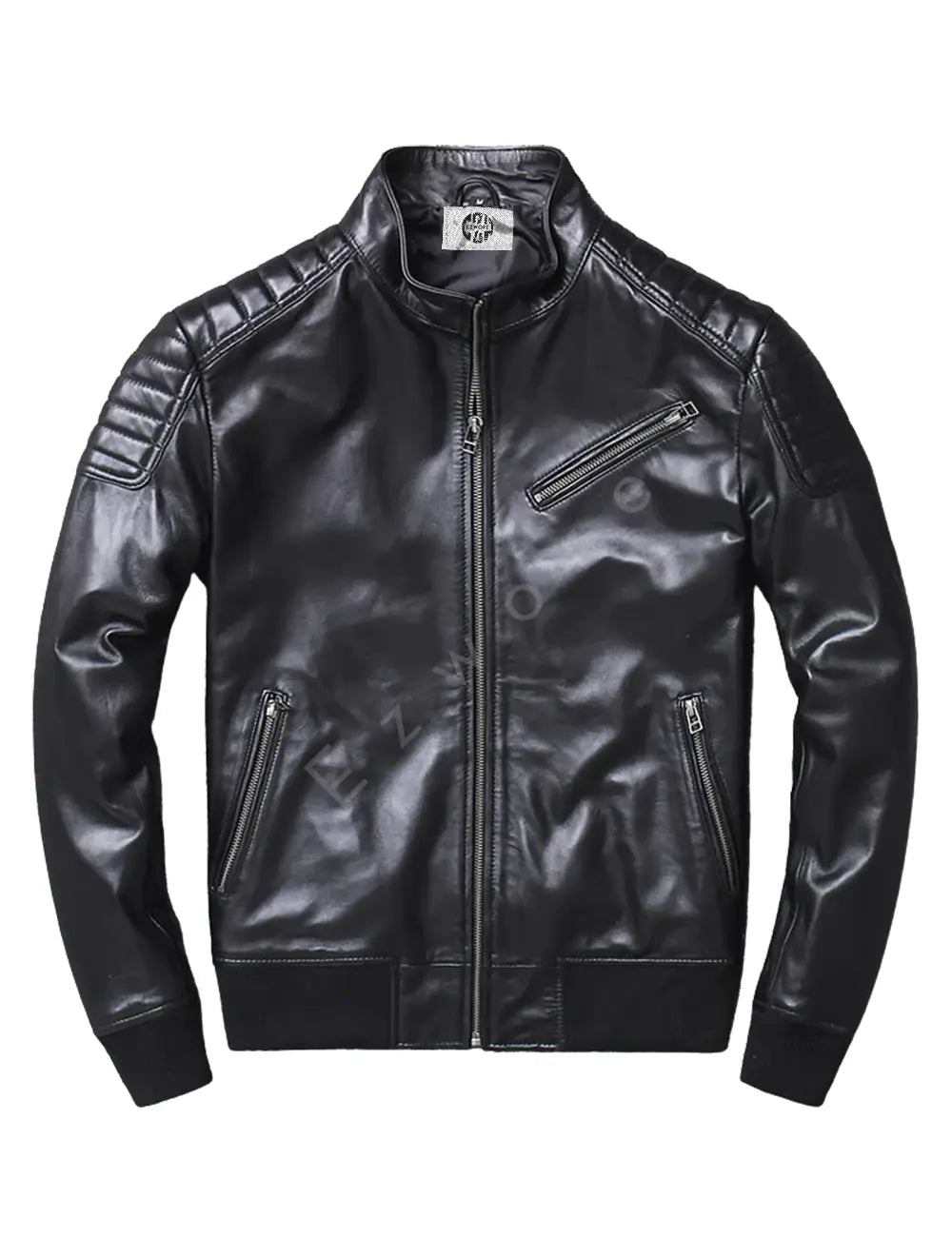 Mens Axel Genuine Lambskin Leather Bomber Jacket